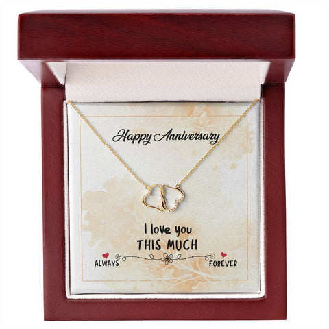 Wife Anniversary Necklace, Heart Necklace for Wife, Gold Pendant-Always & Forever | Custom Heart Design