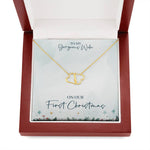 To Gorgeous Wife on our First Christmas-Diamond Hearts - Custom Heart Design