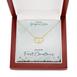 To Gorgeous Wife on our First Christmas-Diamond Hearts - Custom Heart Design