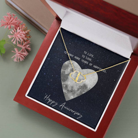 To life, to love, to happiness-Everlasting Love Necklace - Custom Heart Design