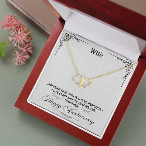 To My Wife, Happy Anniversary-Everlasting Love Necklace - Custom Heart Design