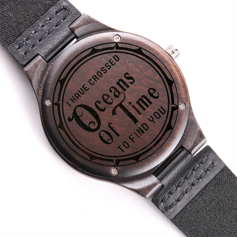 Wooden Watch-Oceans of Time - Custom Heart Design