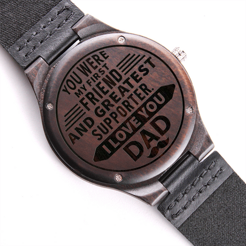 Wooden Watch-To My Dad, My greatest supporter - Custom Heart Design
