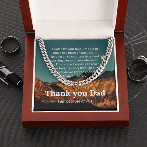 To Dad, I am because of you-Cuban Chain Link Necklace - Custom Heart Design