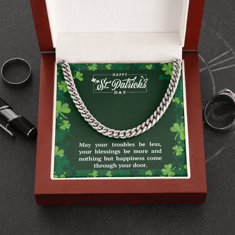 St Pat’s Blessing-Chain Link Necklace - Custom Heart Design