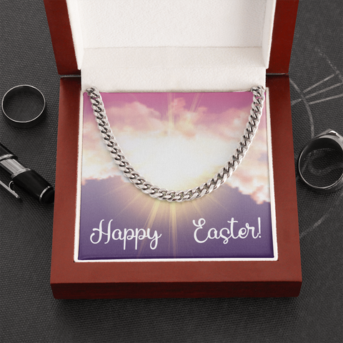 Easter Chain Link Necklace for Men - Custom Heart Design