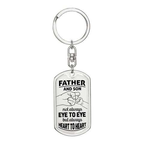Father and Son-Swivel Keychain - Custom Heart Design