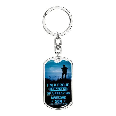 I'm a proud Army Dad, From Son-Keychain - Custom Heart Design