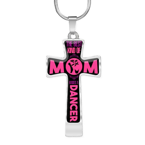 Dance Mom Luxury Cross Necklace - Custom Heart Design