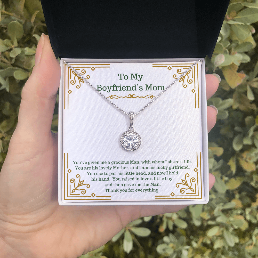 Eternal Hope Solitaire Necklace for Boyfriend's Mom | Custom Heart Design