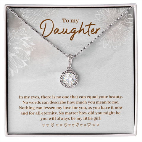 Daughter Solitaire Necklace - Custom Heart Design