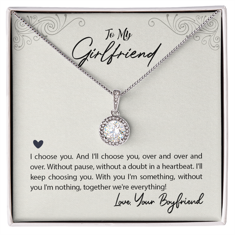 Girlfriend Solitaire Necklace, Promise Necklace, Elegant Necklace | Custom Heart Design