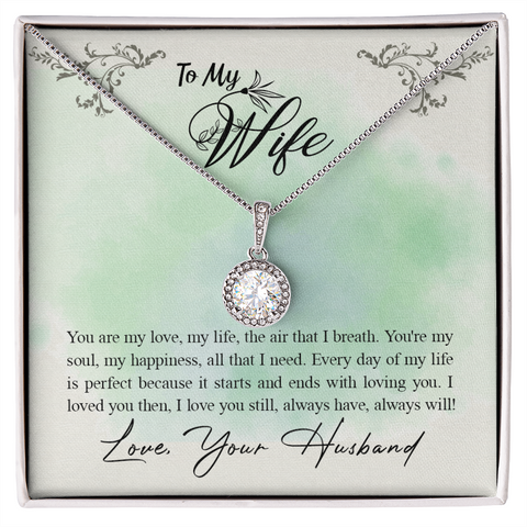 To my wife-You are my love Wife Solitaire Necklace, Necklace for Wife-All that I need | Custom Heart Design