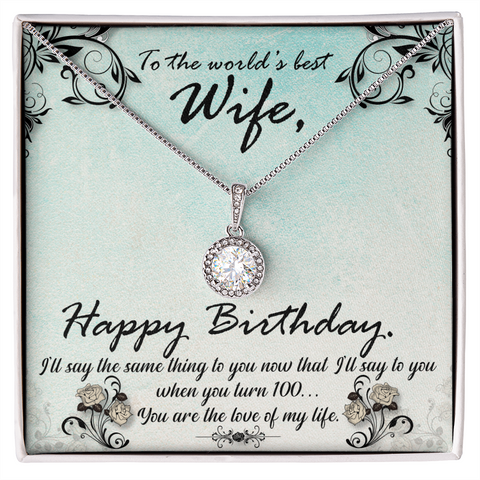 Wife Birthday Necklace, Necklace for Wife, Silver Jewelry for Wife-Love of my life | Custom Heart Design
