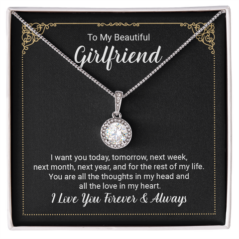Girlfriend Solitaire Necklace, Promise Necklace, Elegant Necklace | Custom Heart Design