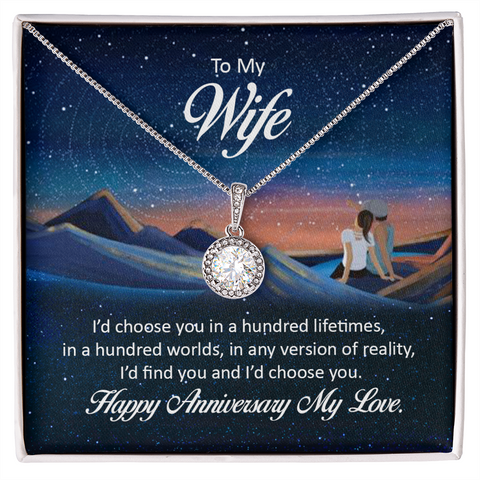 Wife Anniversary Necklace, Necklace for Wife-I'd find you and choose you | Custom Heart Design