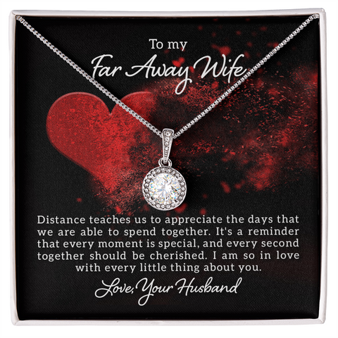 Wife Solitaire Necklace, Necklace for Wife, Silver Jewelry for Wife-Every moment is special with you | Custom Heart Design