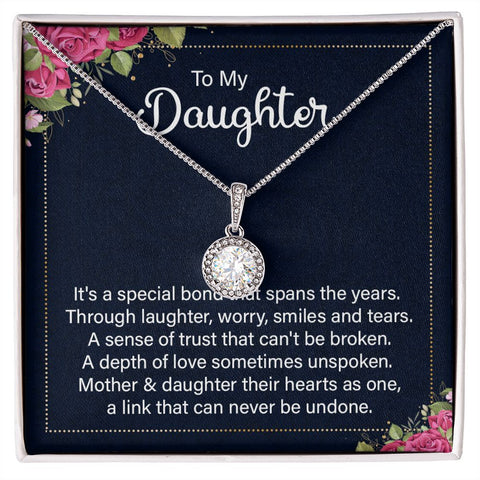 Daughter Solitaire Necklace, From Mom-Our special bond | Custom Heart Design