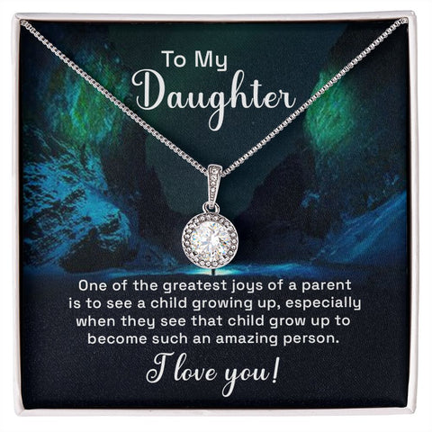 Daughter Solitaire Necklace-My greatest joy | Custom Heart Design