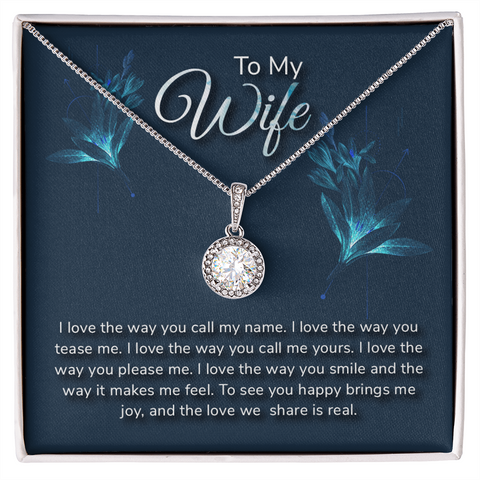 Wife Solitaire Necklace, Necklace for Wife-The love we share is real | Custom Heart Design