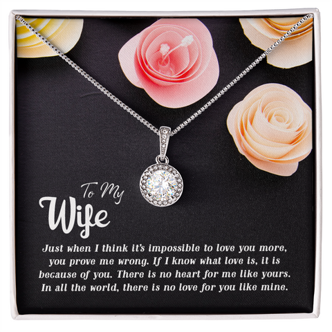 Wife Solitaire Necklace, Necklace for Wife-Love you more | Custom Heart Design