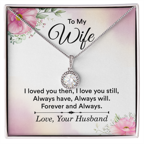 Wife Solitaire Necklace, Necklace for Wife, Silver Jewelry for Wife-I love you still | Custom Heart Design