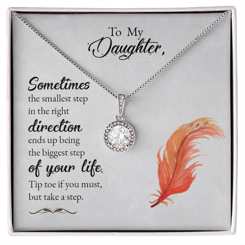 Daughter Solitaire Necklace-Tip toe if you must | Custom Heart Design