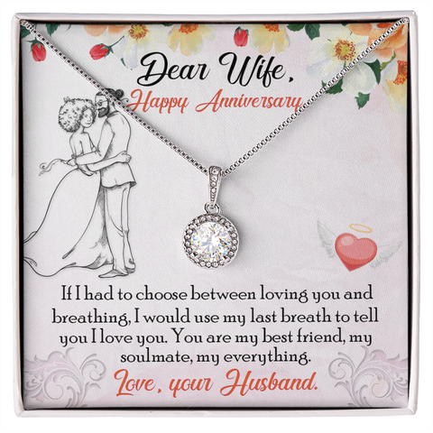 Wife Solitaire Necklace, Necklace for Wife, Silver Jewelry for Wife-If I know what love is | Custom Heart Design