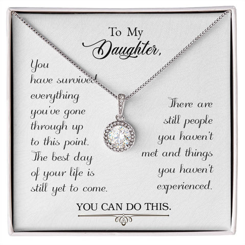 Daughter Solitaire Necklace-You can do this | Custom Heart Design