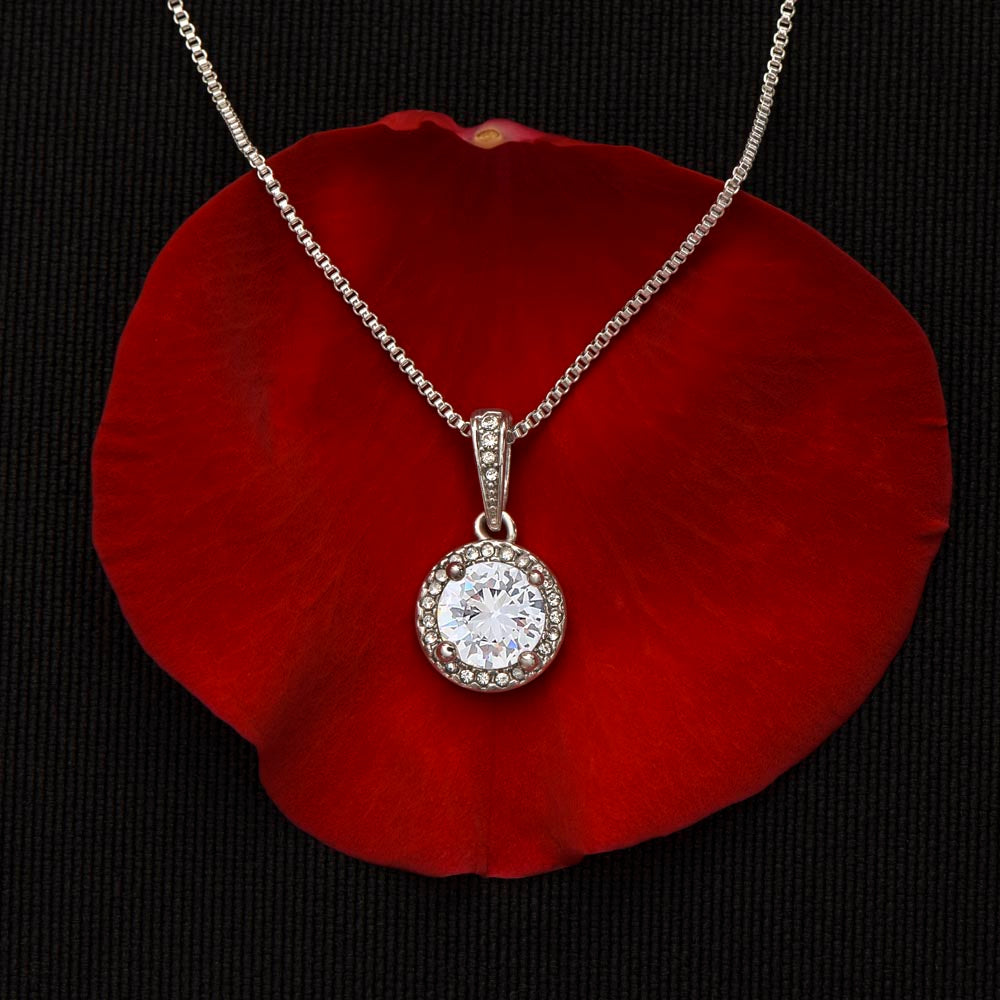 Daughter Solitaire Necklace, From Dad - Custom Heart Design