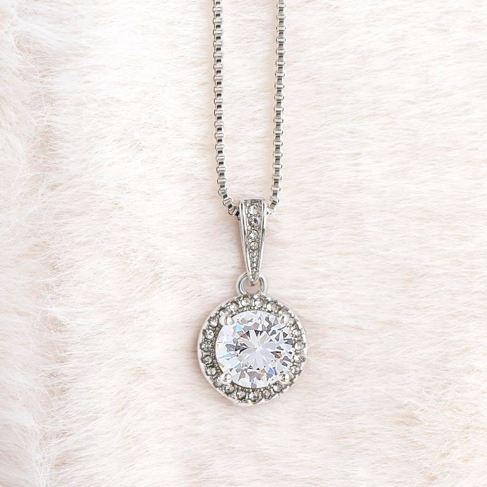 Daughter Solitaire Necklace, From Dad - Custom Heart Design