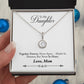 Daughter Solitaire Necklace, From Mom - Custom Heart Design