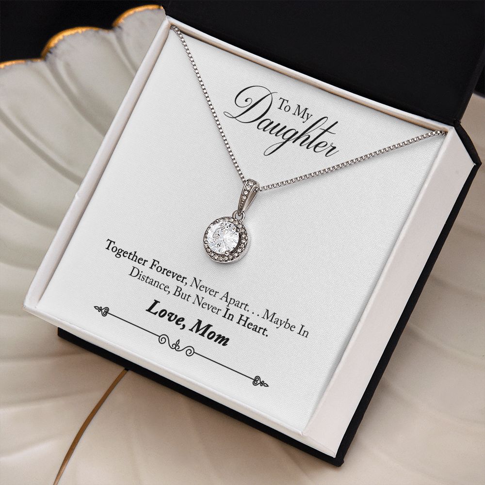 Daughter Solitaire Necklace, From Mom - Custom Heart Design