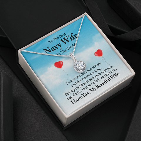 Eternal Hope Necklace for Navy Wife | Custom Heart Design