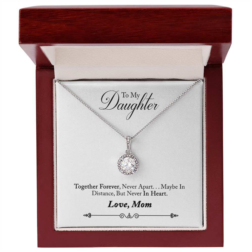 Daughter Solitaire Necklace, From Mom - Custom Heart Design