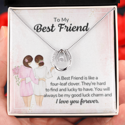 Lucky In Love Necklace for Best Friend | Custom Heart Necklace