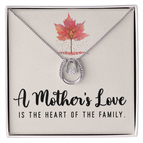 Mom Contemporary Silver Necklace-The heart of the family - Custom Heart Design