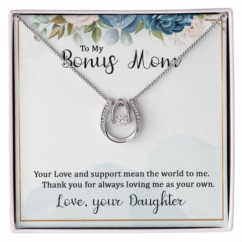 Bonus Mom Silver Necklace-Loving me as your own - Custom Heart Design