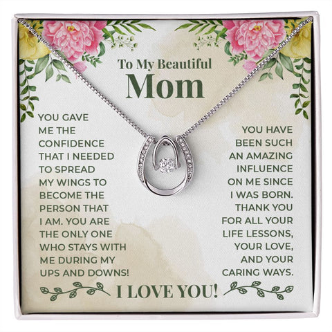 Mom Contemporary Silver Necklace-Amazing influence - Custom Heart Design