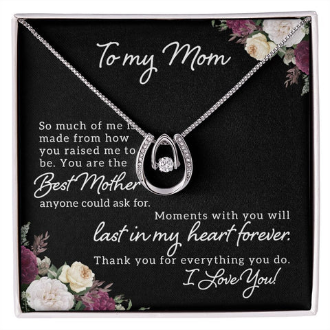 Mom Contemporary Silver Necklace-So much of me - Custom Heart Design