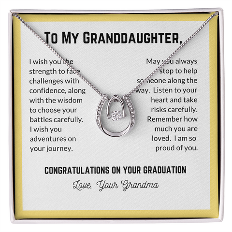 Graduation Necklace for Granddaughter | Custom Heart Design