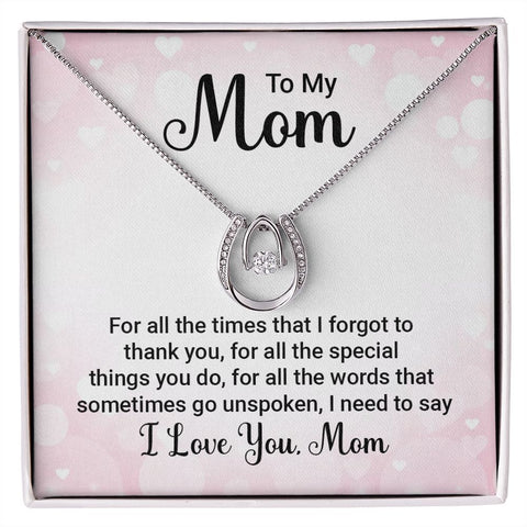Mom Silver Necklace-Words that go unspoken - Custom Heart Design