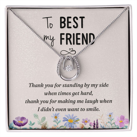 Best Friend Contemporary Silver Necklace-You make me laugh - Custom Heart Design
