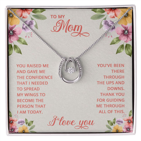 Mom Contemporary Silver Necklace-You gave me confidence - Custom Heart Design