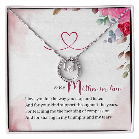 Mother in Law Silver Necklace-Your kind support - Custom Heart Design