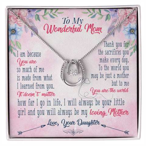 Mom Contemporary Silver Necklace-You gave me confidence | Custom Heart Design