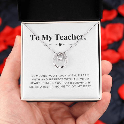Horseshoe Necklace for Teacher | Custom Heart Design
