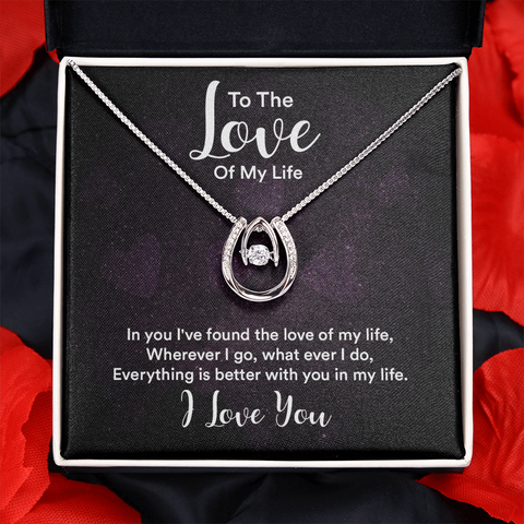 Lucky In Love Necklace for Wife, Girlfriend | Custom Heart Design