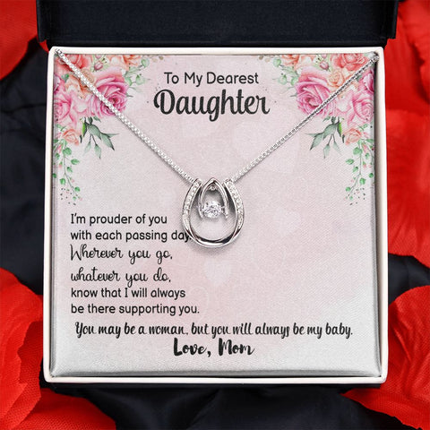 Daughter Pendant, Good luck Necklace | Custom Heart Design