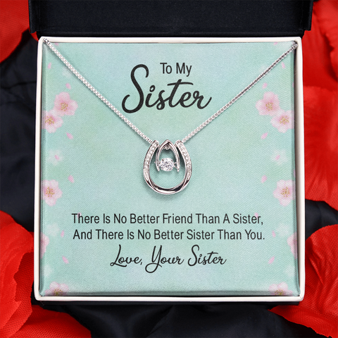Lucky In Love Necklace for Sister | Custom Heart Design
